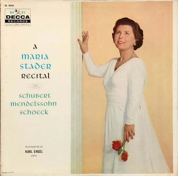 Album cover art for A Maria Stader Recital