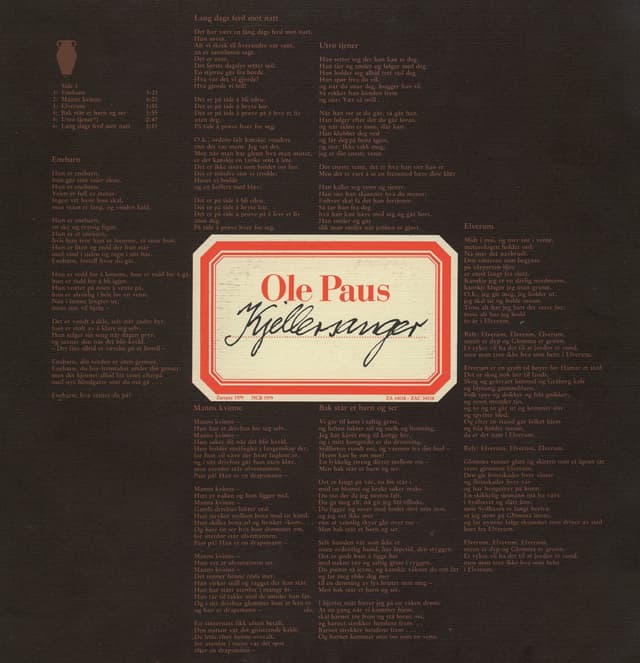 Album cover art for Kjellersanger