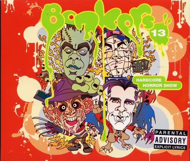 Album cover art for Bonkers 13 - Hardcore Horror Show