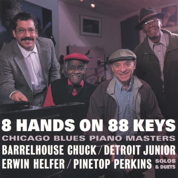 Album cover art for 8 Hands on 88 Keys: Chicago Blues Piano Masters