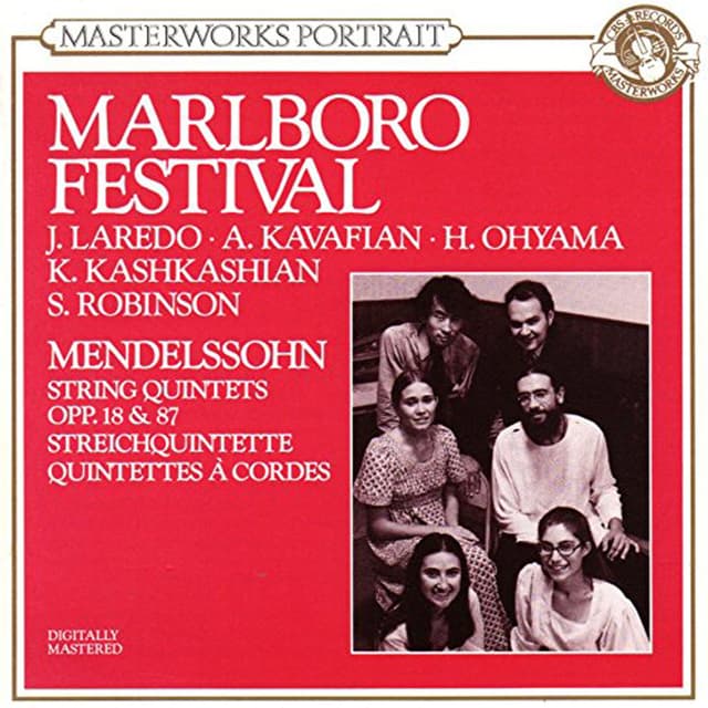 Album cover art for Mendelssohn: Marlboro Festival, String Quintets Op. 18 & 87