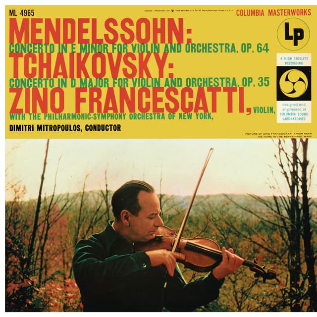 Album cover art for Mendelssohn: Violin Concerto in E Minor, Op. 64 - Tchaikovsky: Violin Concerto in D Major, Op. 35