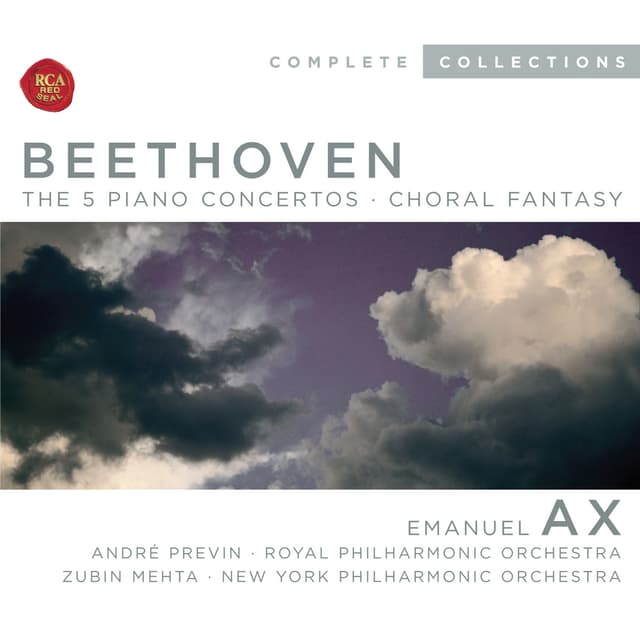 Album cover art for Beethoven : The 5 Piano Concertos ; Choral Fantasy