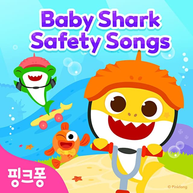 Album cover art for 핑크퐁 아기상어 영어 안전송