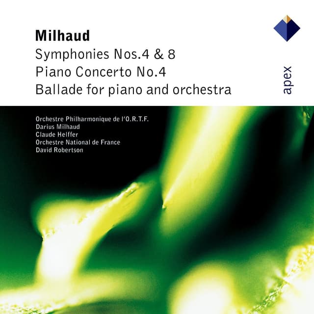 Album cover art for Milhaud : Symphonies Nos 4 & 8 & Piano Concerto No.4