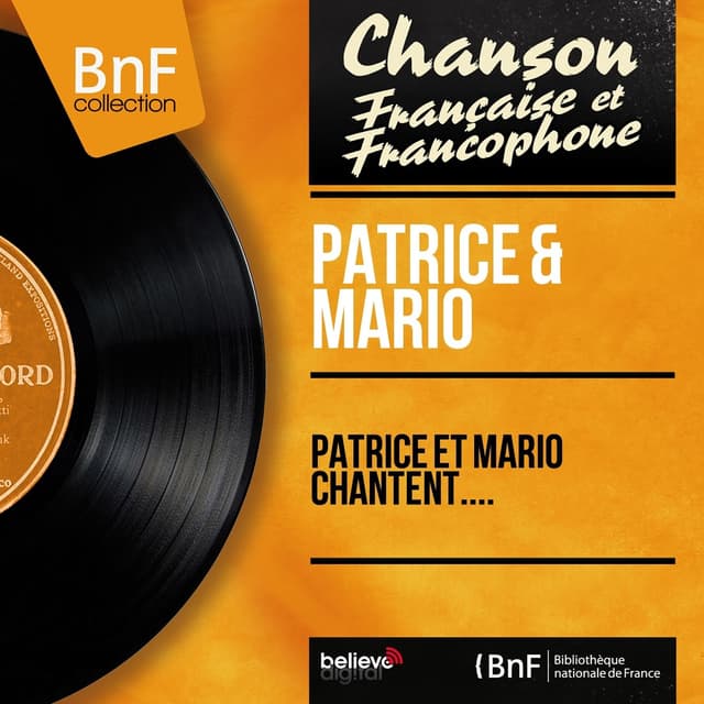 Album cover art for Patrice et Mario Chantent Pour Vous