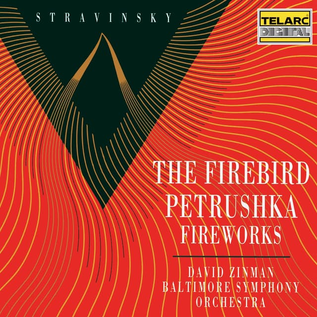 Album cover art for Stravinsky: The Firebird, Petrushka & Fireworks