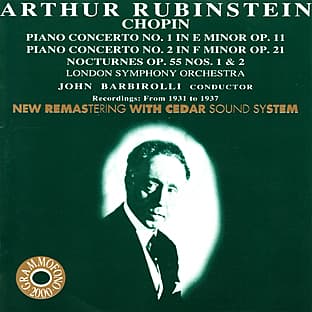 Album cover art for Arthur Rubinstein Performs Chopin