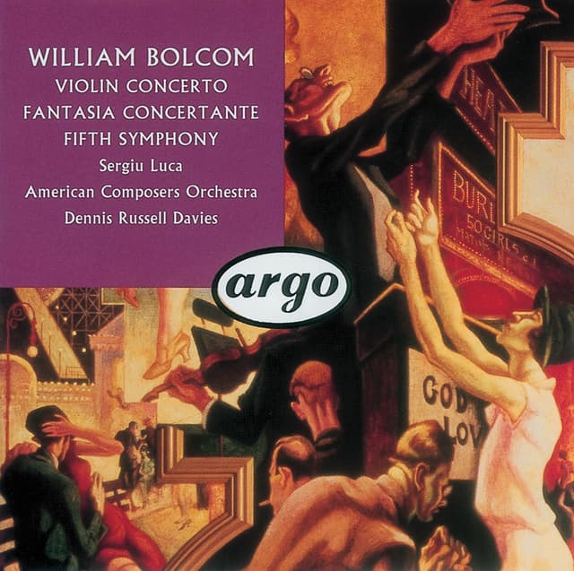Album cover art for Bolcom: Violin Concerto; Symphony No.5; Fantasia Concertante