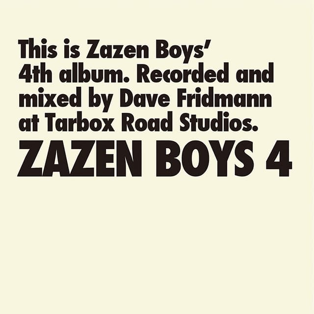 Album cover art for ZAZEN BOYS 4