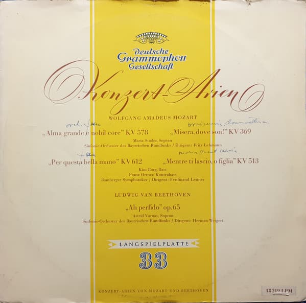Album cover art for Mozart - Beethoven: Konzert Arien
