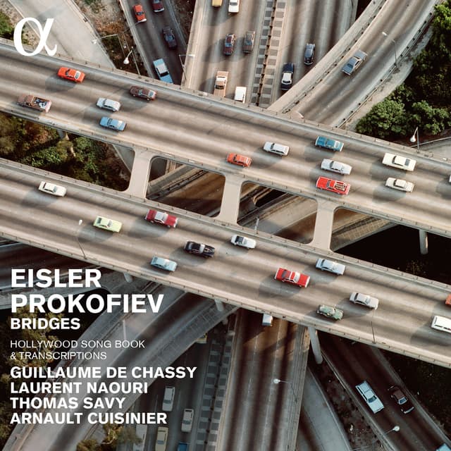 Album cover art for Eisler & Prokofiev: Bridges (Hollywood Song Book & Transcriptions)