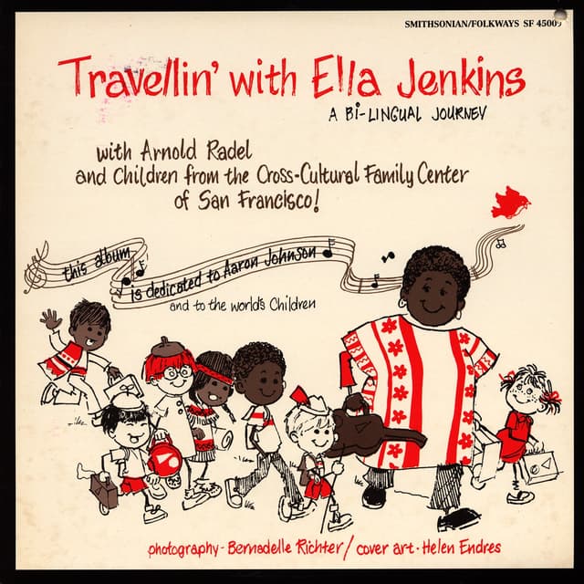 Album cover art for Travellin' With Ella Jenkins: A Bilingual Journey