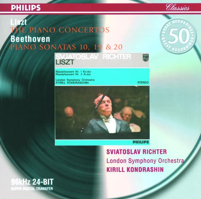 Album cover art for Liszt : The Piano Concertos - Beethoven : Piano Sonatas 10, 19 & 20