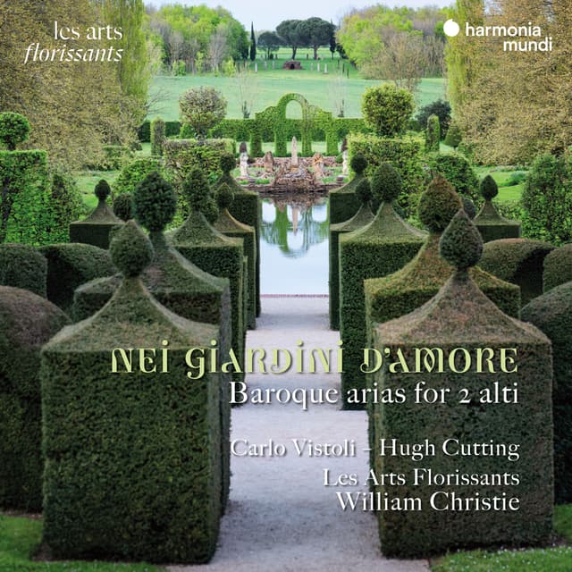 Album cover art for Nei giardini d'amore. Baroque arias for 2 alti