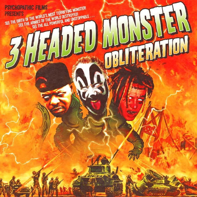 Album cover art for Three Headed Monster: OBLITERATION