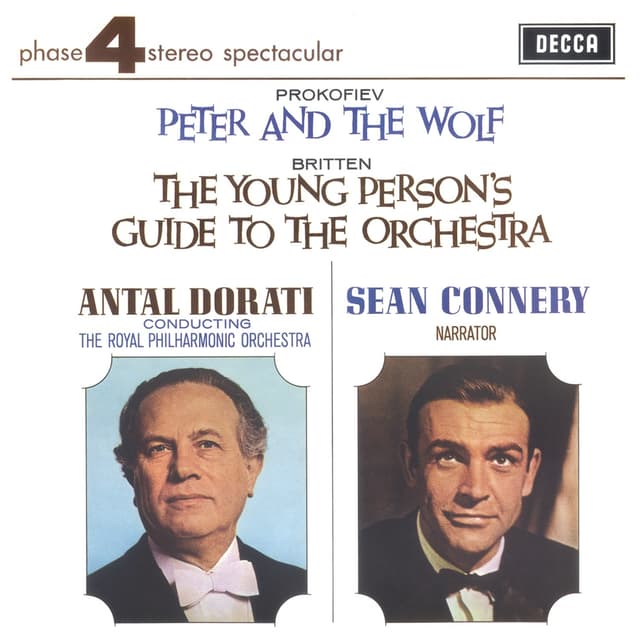 Album cover art for Prokofiev: Peter and the Wolf; Lieutenant Kijé / Britten: The Young Person's Guide to the Orchestra