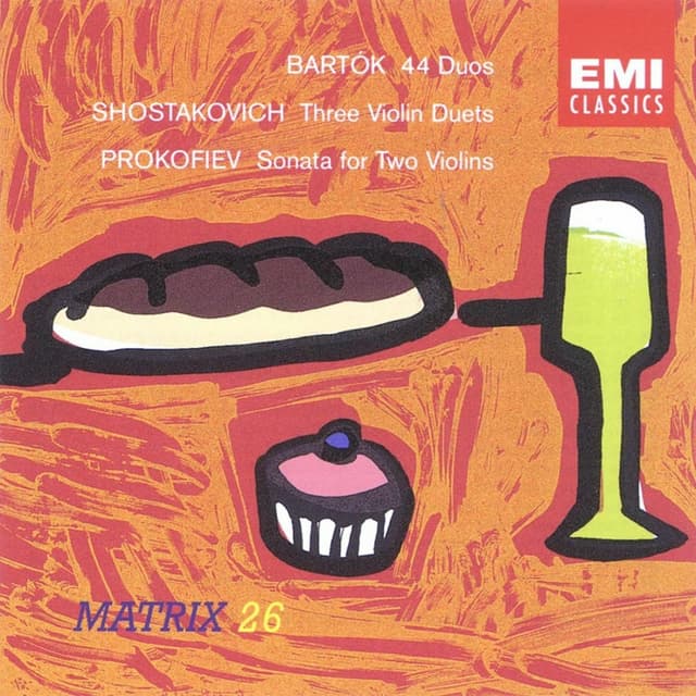 Album cover art for Bartok : 44 Duos - Shostakovich - Prokofiev