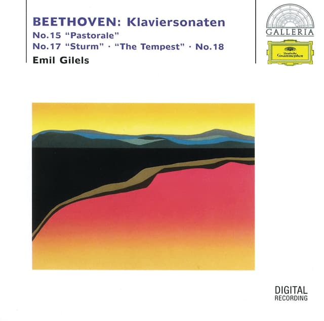 Album cover art for Beethoven: Piano Sonatas No. 15 "Pastorale", No. 17 "The Tempest" & No. 18