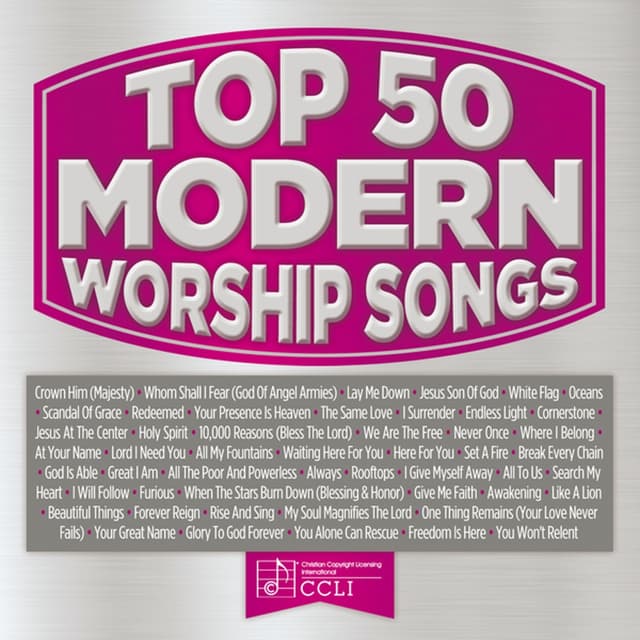 Album cover art for Top 50 Modern Worship Songs