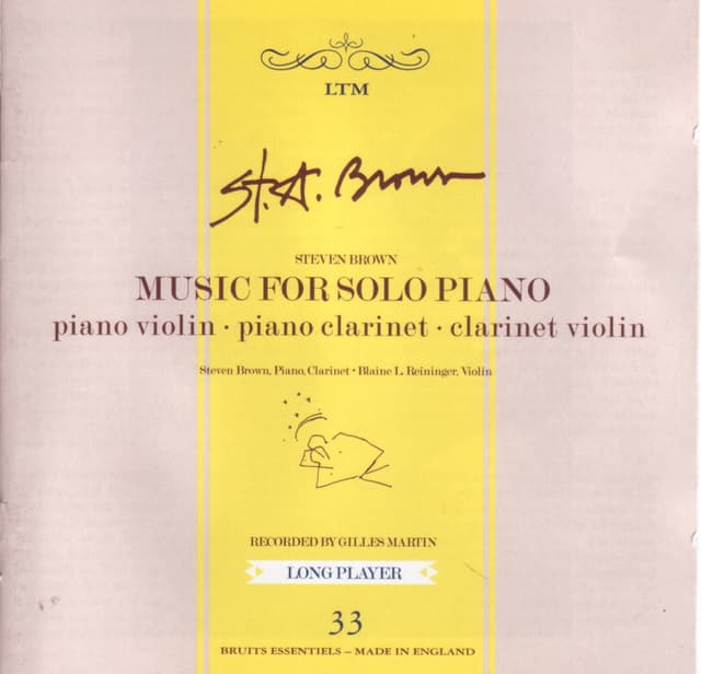 Album cover art for Music for Solo Piano