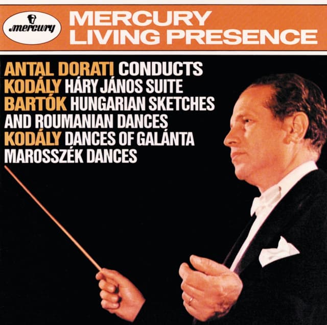 Album cover art for Kodaly: Háry János Suite; Bartók: Hungarian Sketches; Roumanian Folk Dances