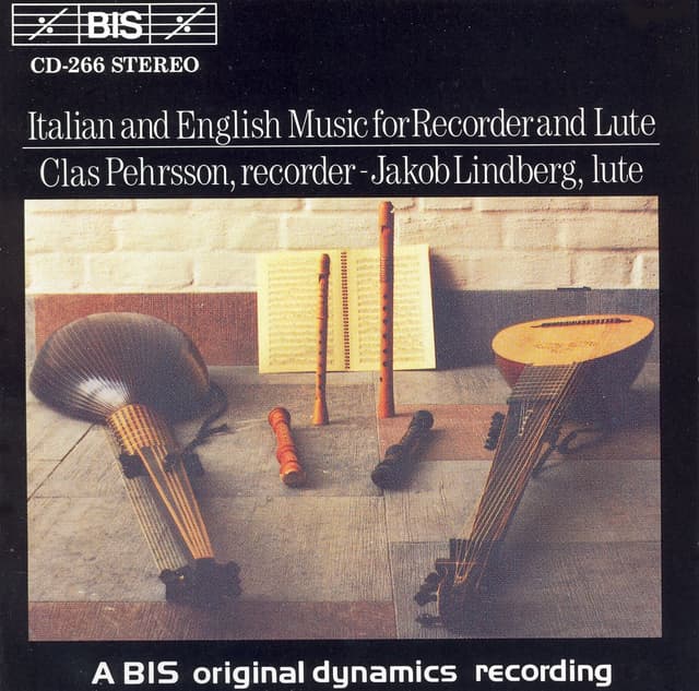 Album cover art for Italian and English Music for Recorder and Lute