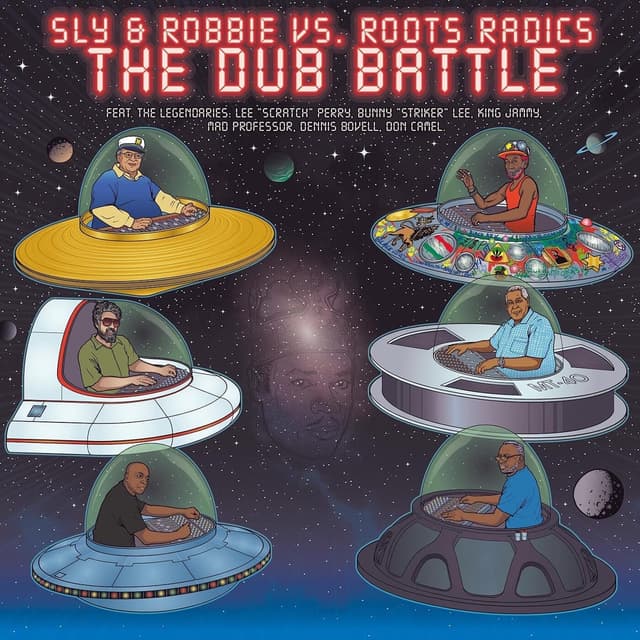 Album cover art for Sly & Robbie vs. Roots Radics: The Dub Battle